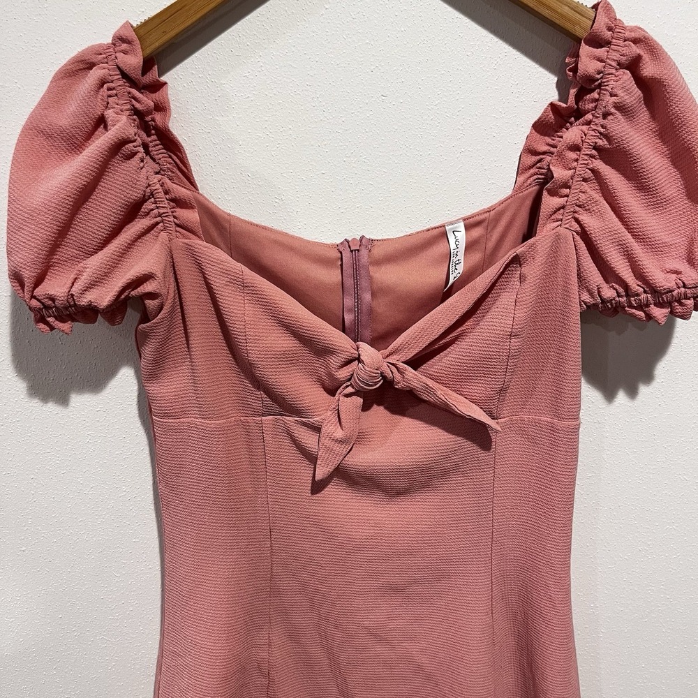 Lucy in the Sky Babydoll Sweetheart Dress Medium Bubble Sleeve Coquette Twee